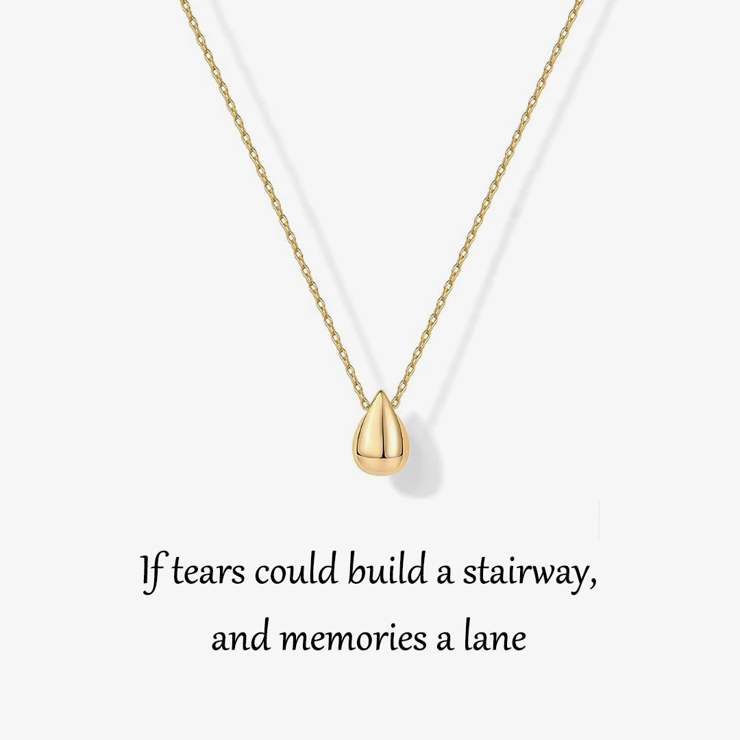 Memorial Tear Pendant Necklace 