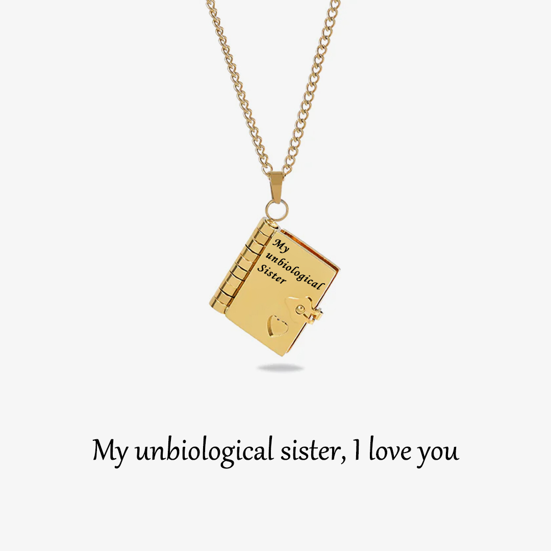 For Friends - Sisters At Heart Book Necklace