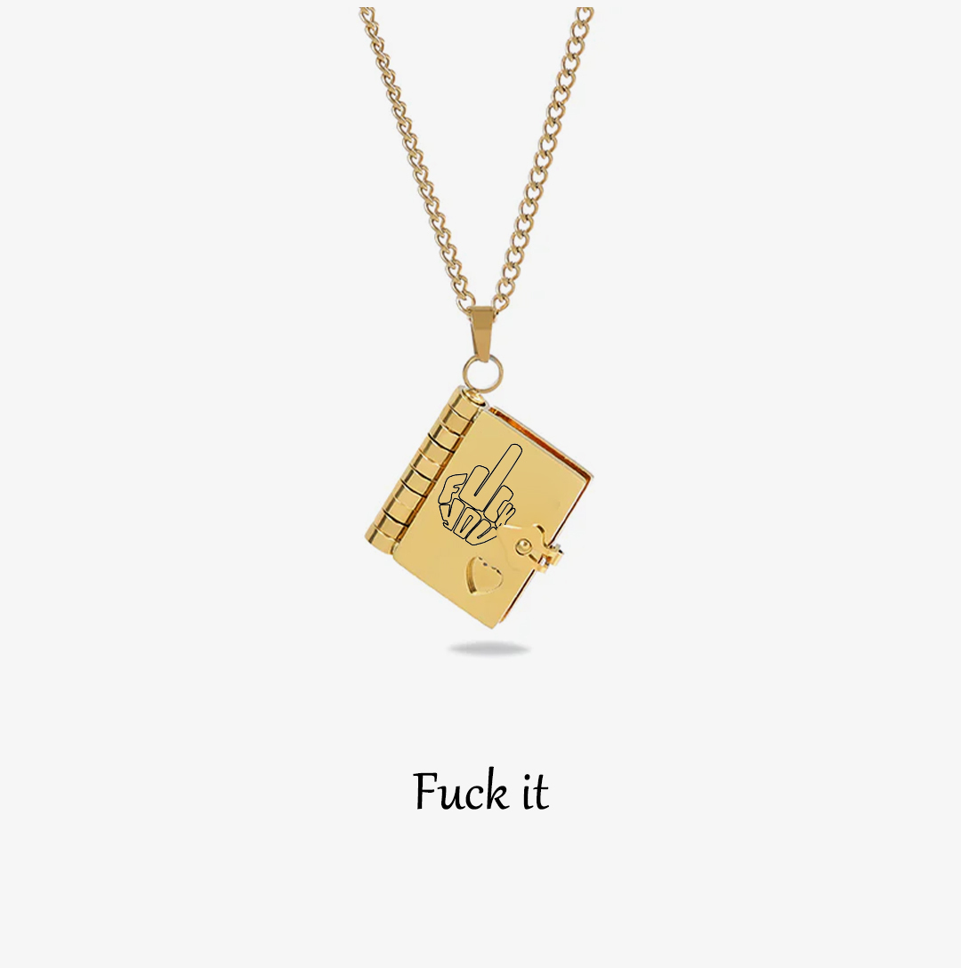 Fuck It Adulting is bullshit Book Necklace