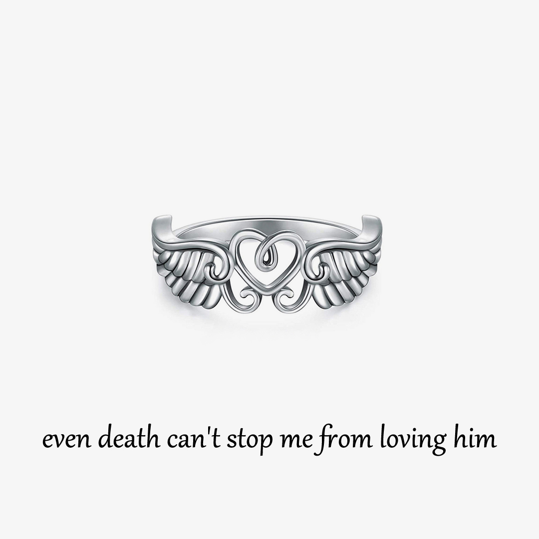 I Am Not A Widow Heart Wings Open Ring