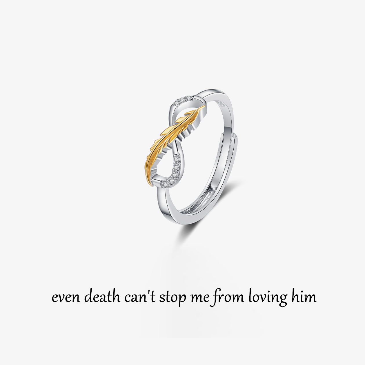 Memorial Open Feather Ring