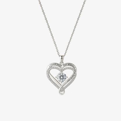 I Love You Forever And Always Engraved Heart Necklace