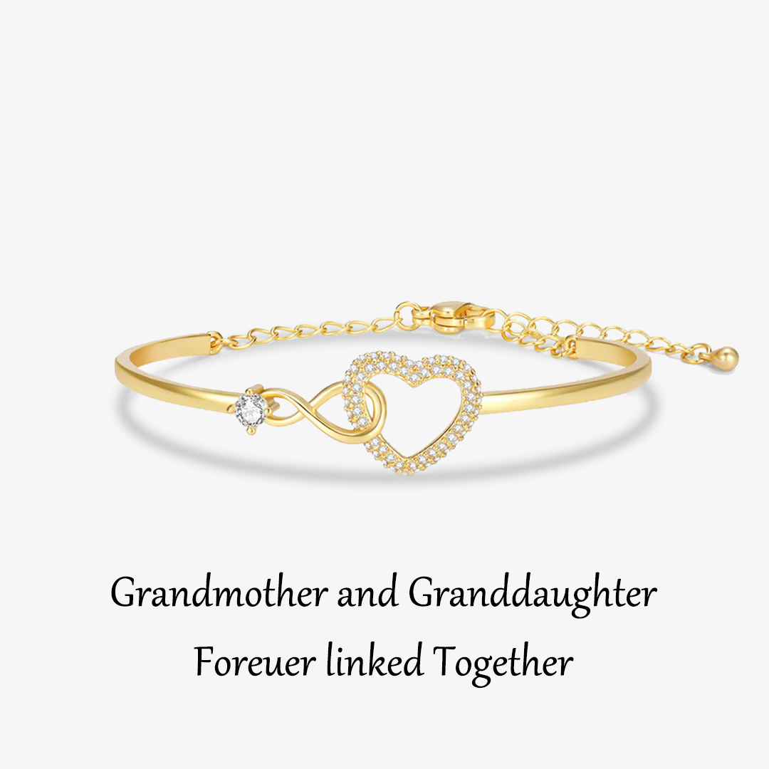 Grandmother and Granddaughter Forever linked Together Infinite Heart Bracelet