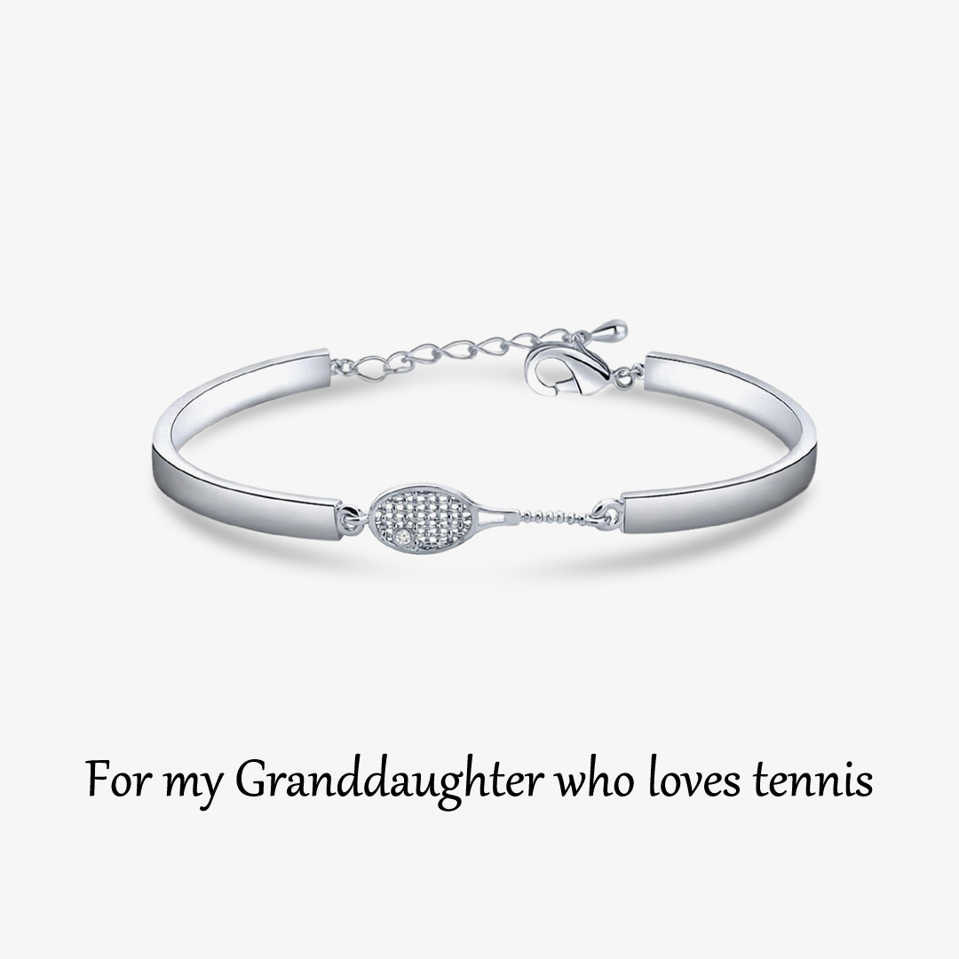 To My Granddaughter Who Loves Tennis Racket Bracelet
