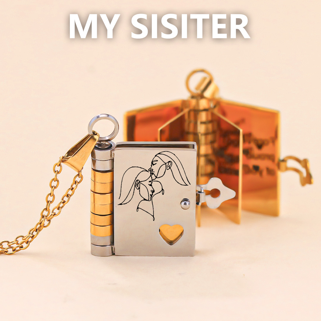 For Sisters- A sister is God's way Book Necklace
