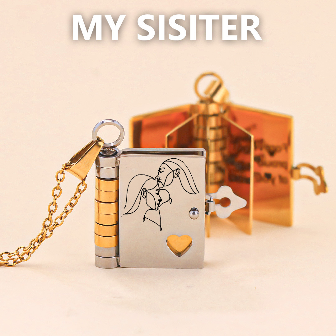 For Sisters- A sister is God's way Book Necklace