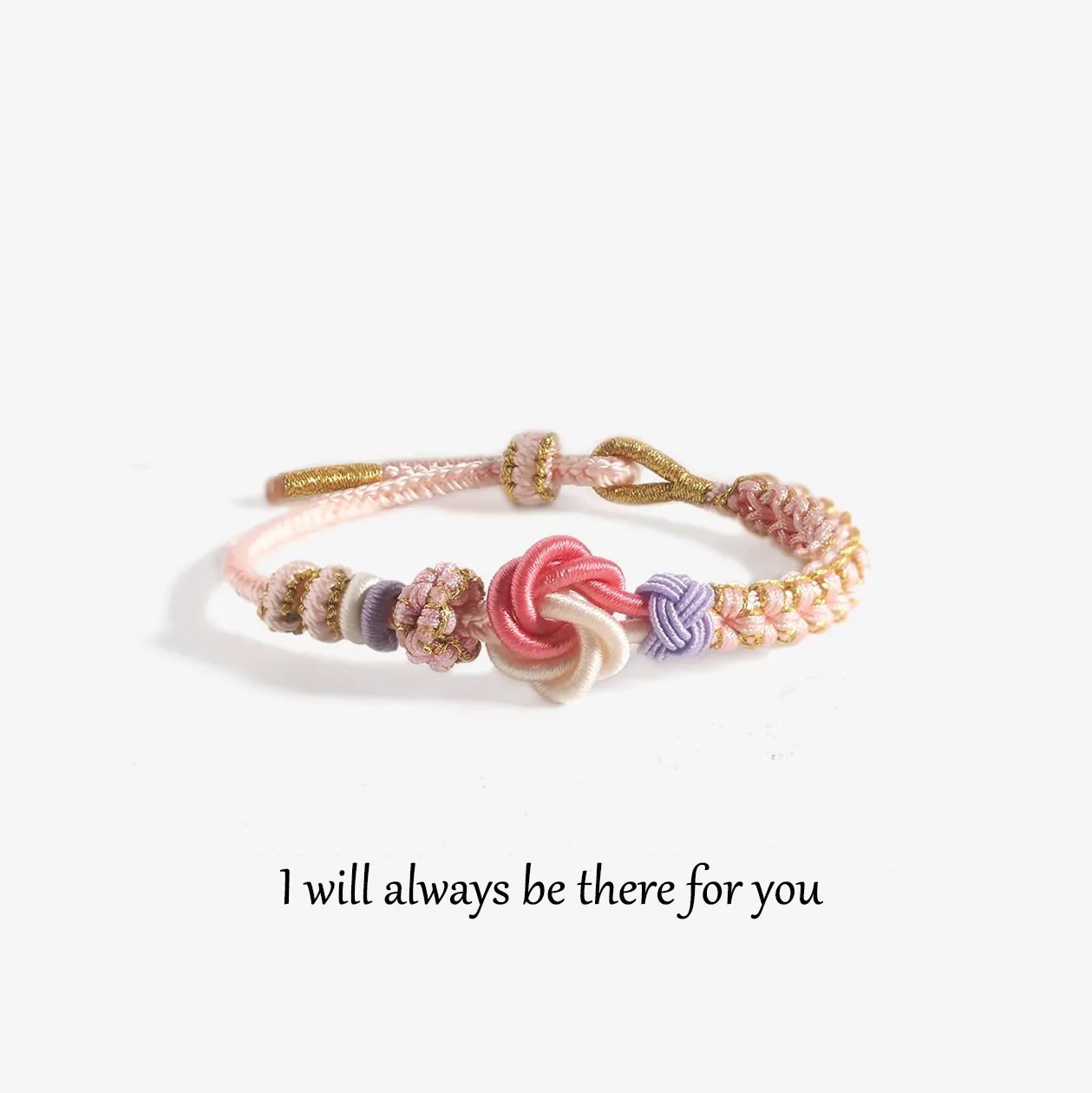 For Granddaughter - I'll be there for the highs and lows Peach Blossom Knot Bracelet