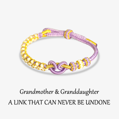 For Granddaughter - A Link That Can Never Be Undone Peach Blossom Knot Bracelet