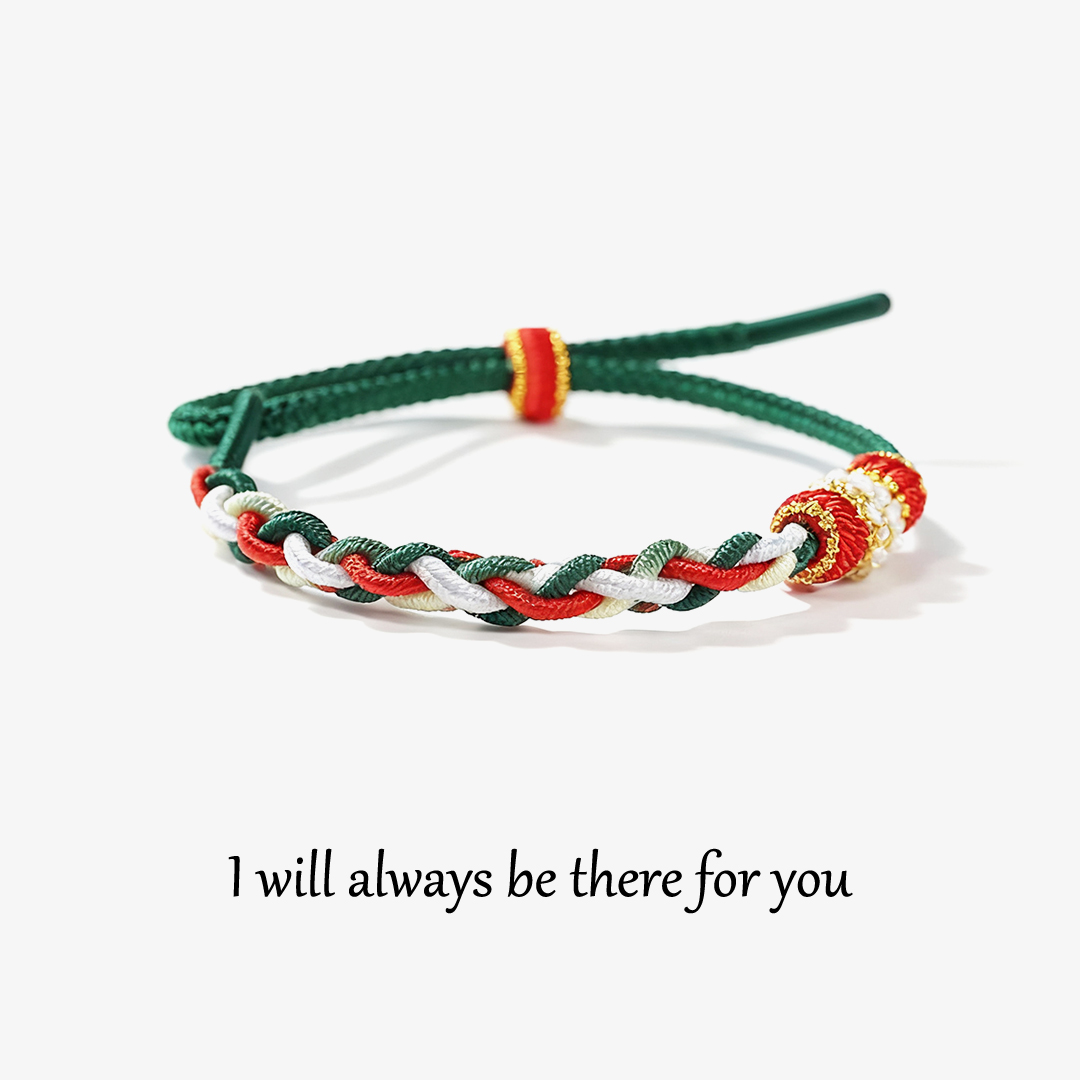 For Granddaughter - I'll be there for the highs and lows Peach Blossom Knot Bracelet