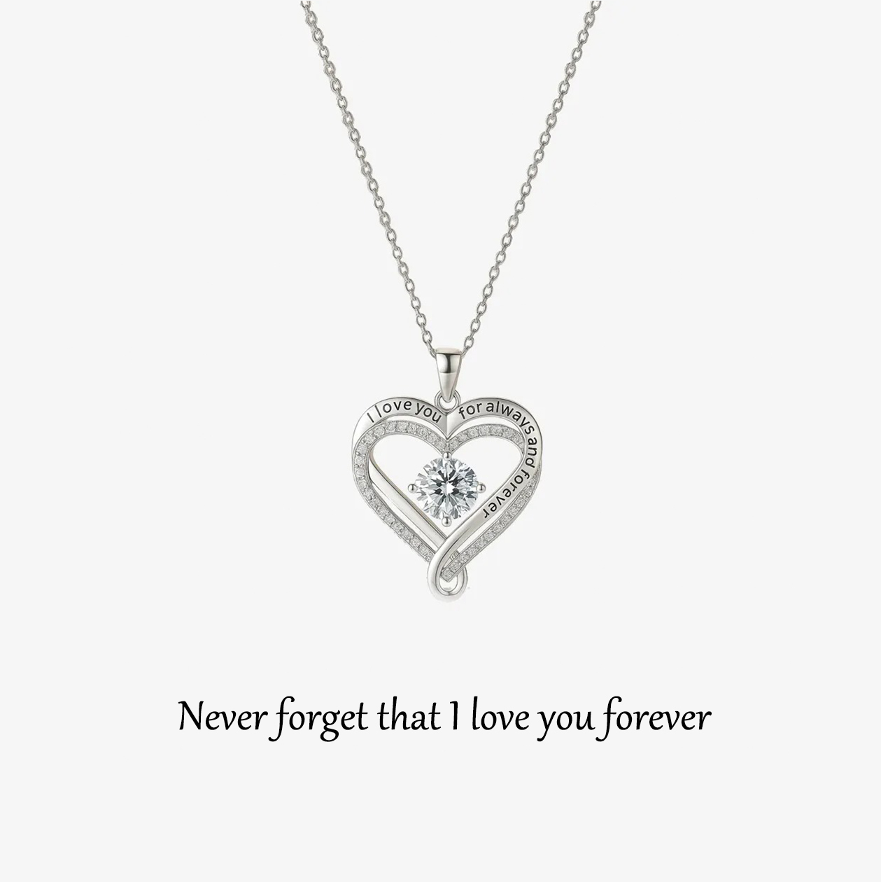 For Daughter - Never forget that I love you forever Engraved Heart Necklace