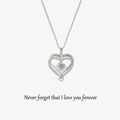 For Daughter - Never forget that I love you forever Engraved Heart Necklace