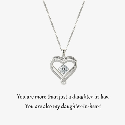 For Daughter - You are also my daughter-in-heart Engraved Heart Necklace