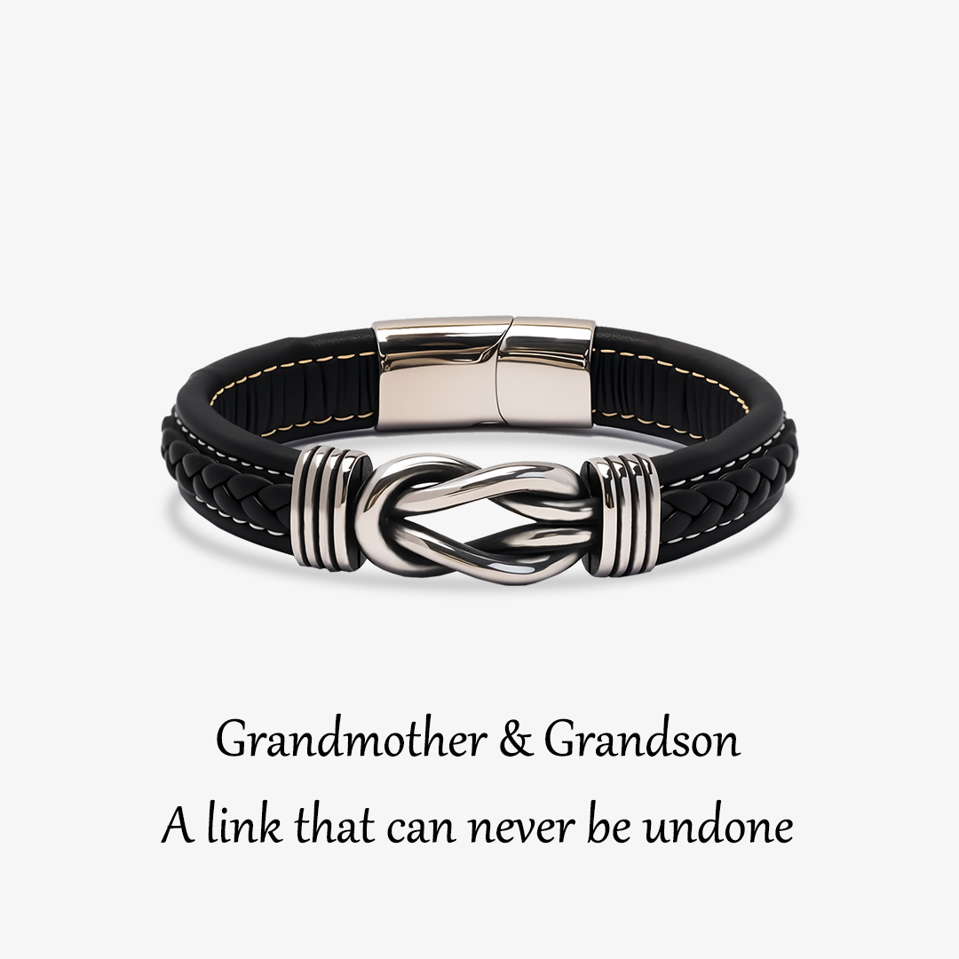 For Grandson - Grandmother & Grandson A link That Can Never Be Undone Black Knot Bracelet