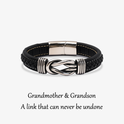 For Grandson - Grandmother & Grandson A link That Can Never Be Undone Black Knot Bracelet