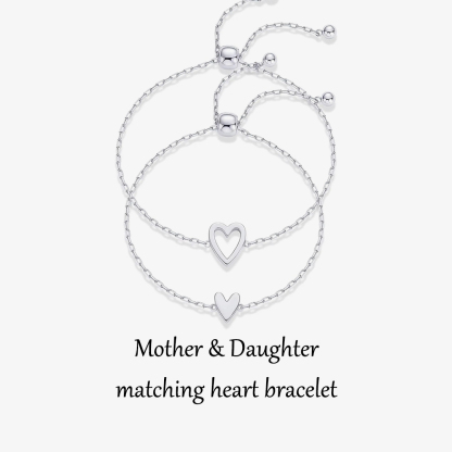 Mother And Daughter Heart Beat Bracelet