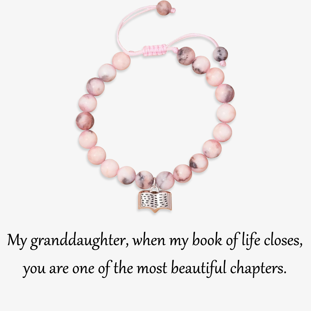 For Granddaughter - I love you forever and always Book Beaded Bracelet