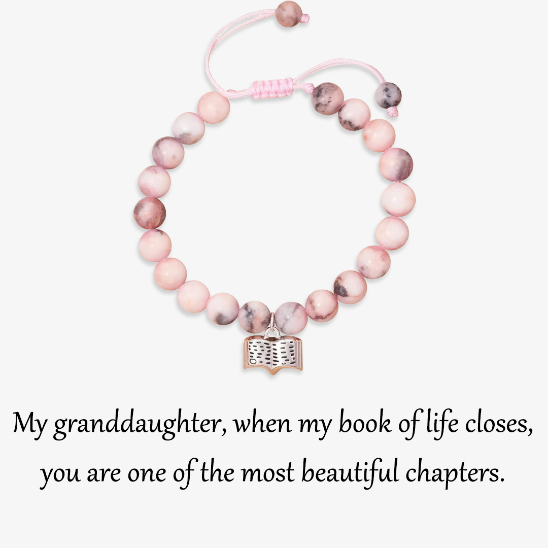 For Granddaughter - I love you forever and always Book Beaded Bracelet
