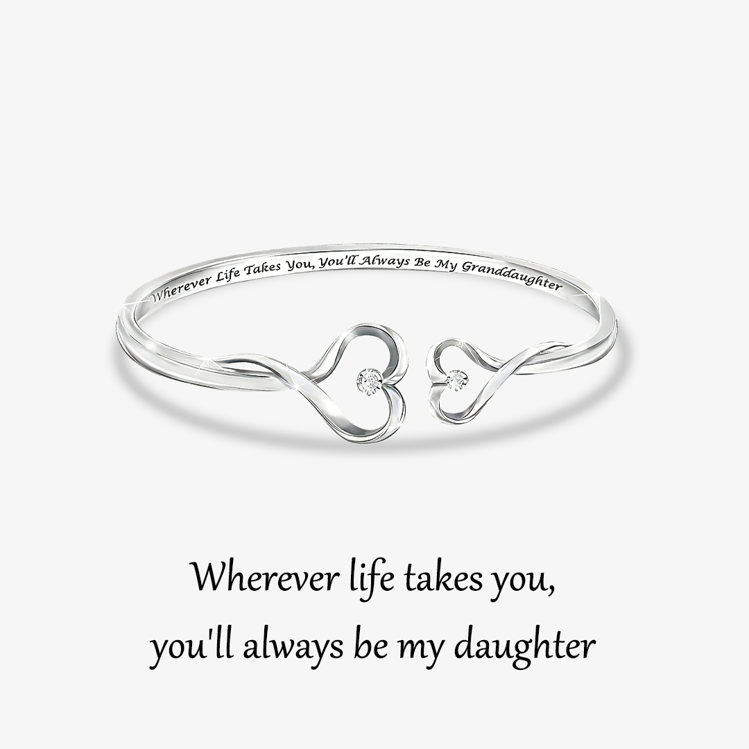 You Will Always Be My Granddaughter Double Heart Style Engraved Bracelet