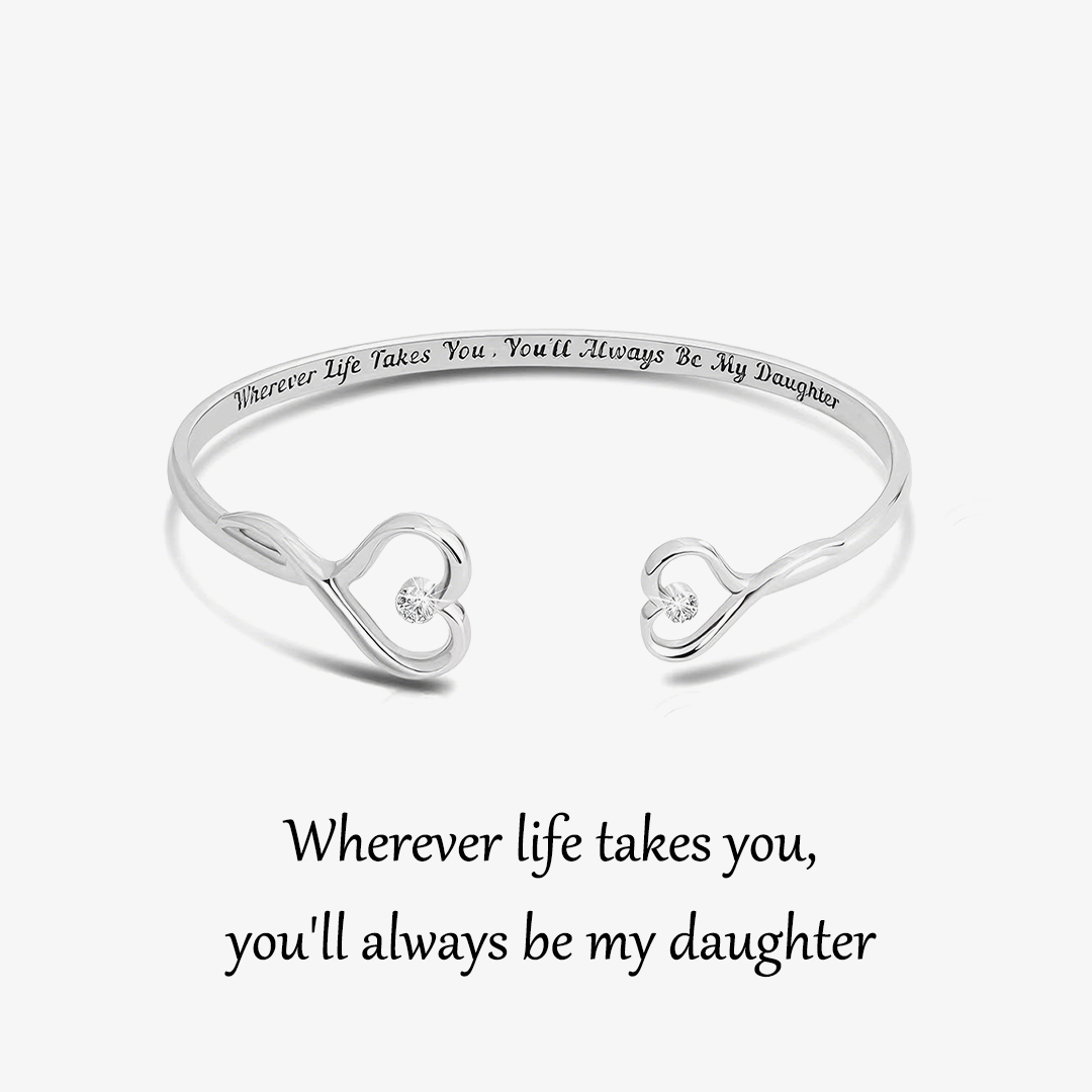 You Will Always Be My Baby Girl Double Heart Style Engraved Bracelet