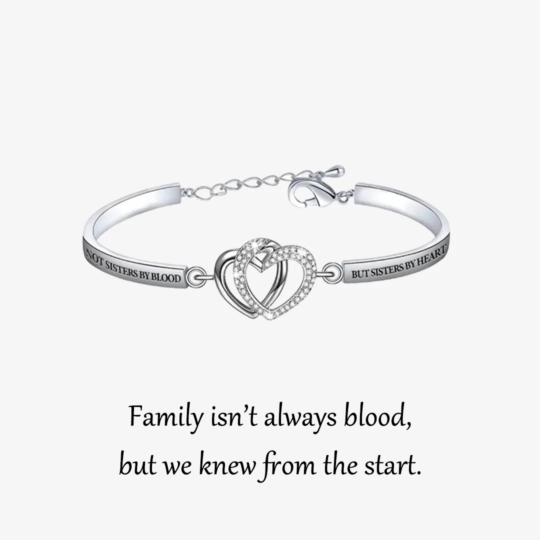For Friend - We Are Sisters By Heart Double Heart Bracelet