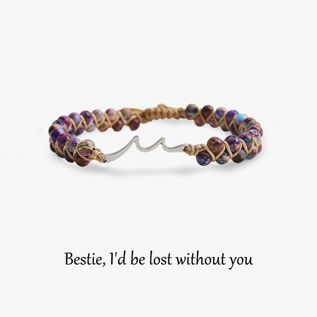 For Bestie - Thank you for always being there wave Beads Bracelet