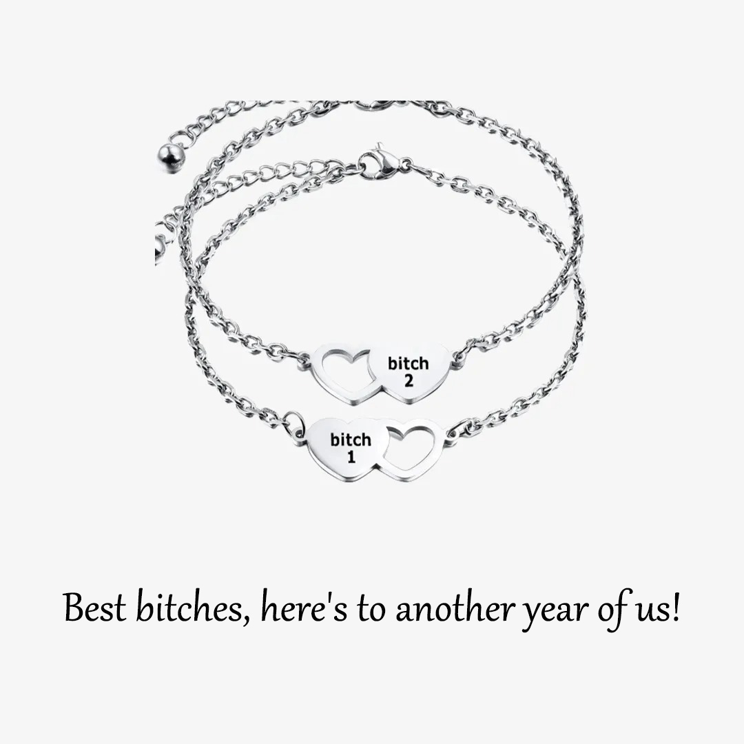 For Friend -Be happy together in the new year Heart Set Bracelet