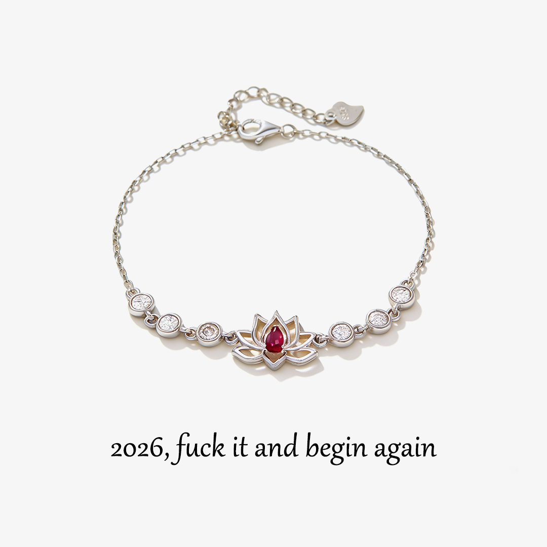 Fuck It and Begin Again Waterlily Lotus Flower Bracelet