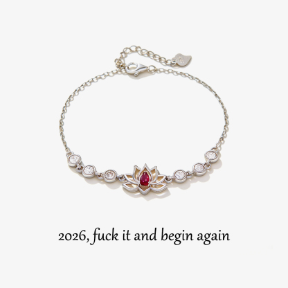 Fuck It and Begin Again Waterlily Lotus Flower Bracelet