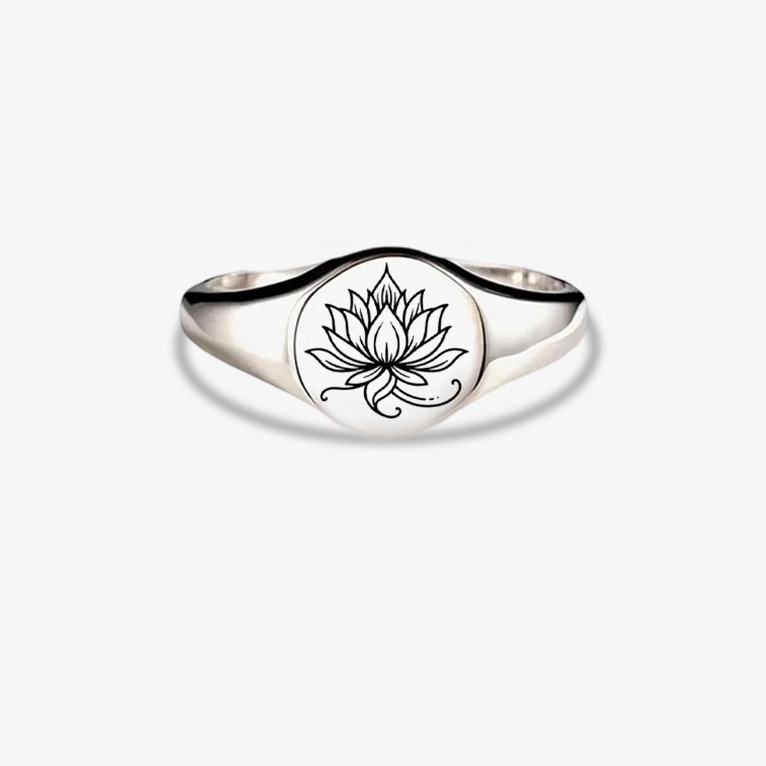 Fuck It and Begin Again Lotus Signet Round Ring