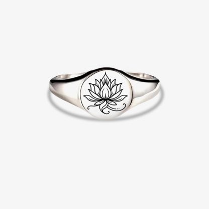 Fuck It and Begin Again Lotus Signet Round Ring
