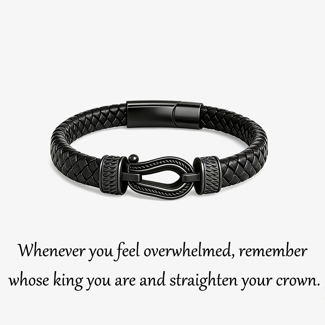 For Love - I Love You Forever and Always Horseshoe buckle leather bracelet