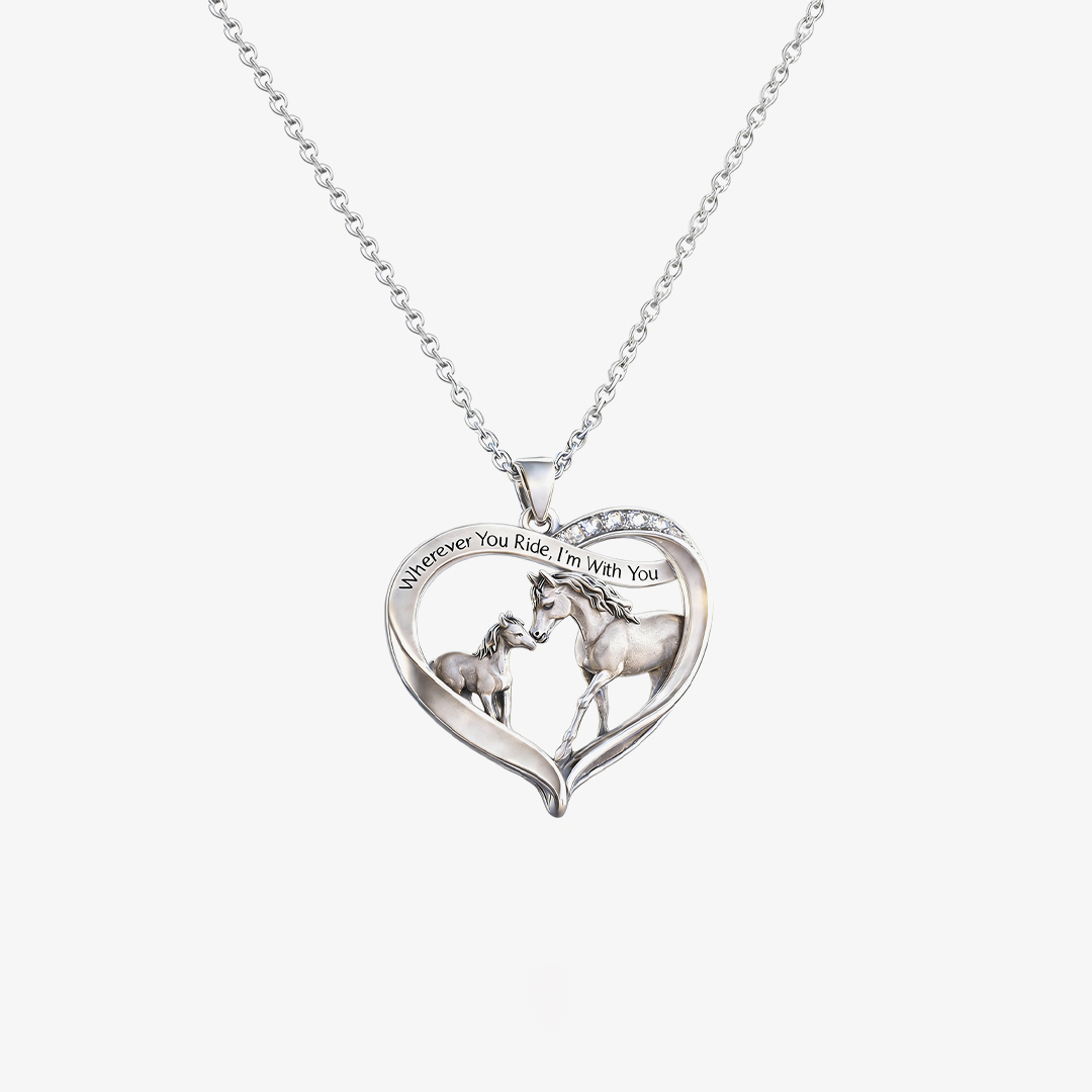 For Granddaughter - I'm Always With You Horses Heart Necklace