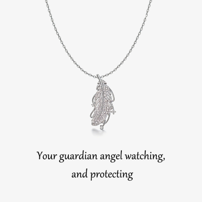 Your Guardian Angel Watching And Protecting Feather Necklace