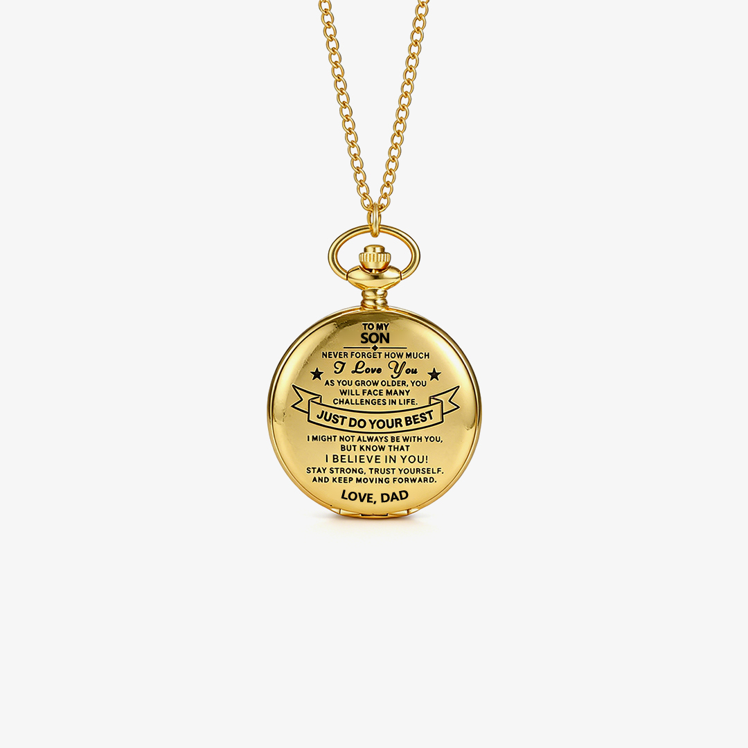 Best Gift For Son - Just Do Your Best Luxury Vintage Pocket Watch