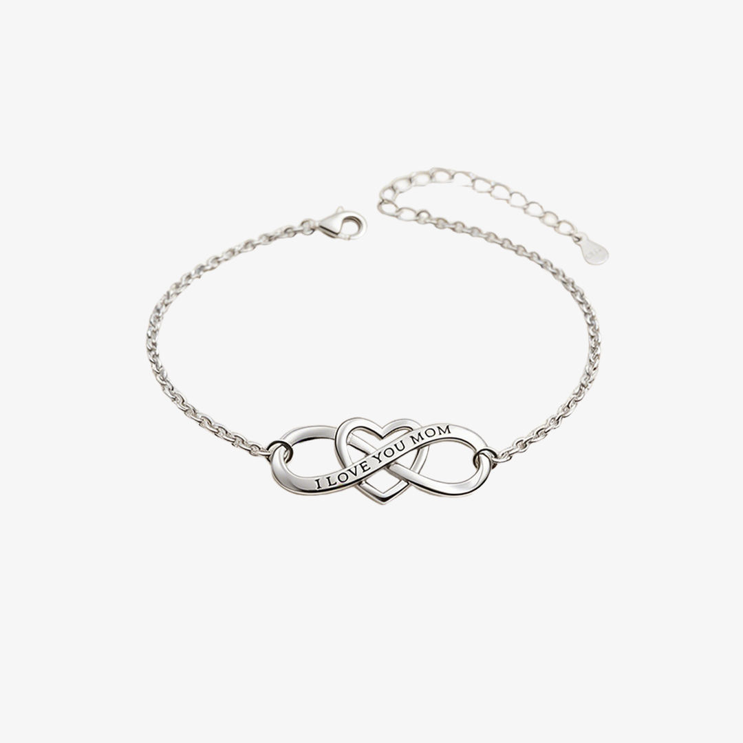 I Love You Mom Heart Knot Bracelet
