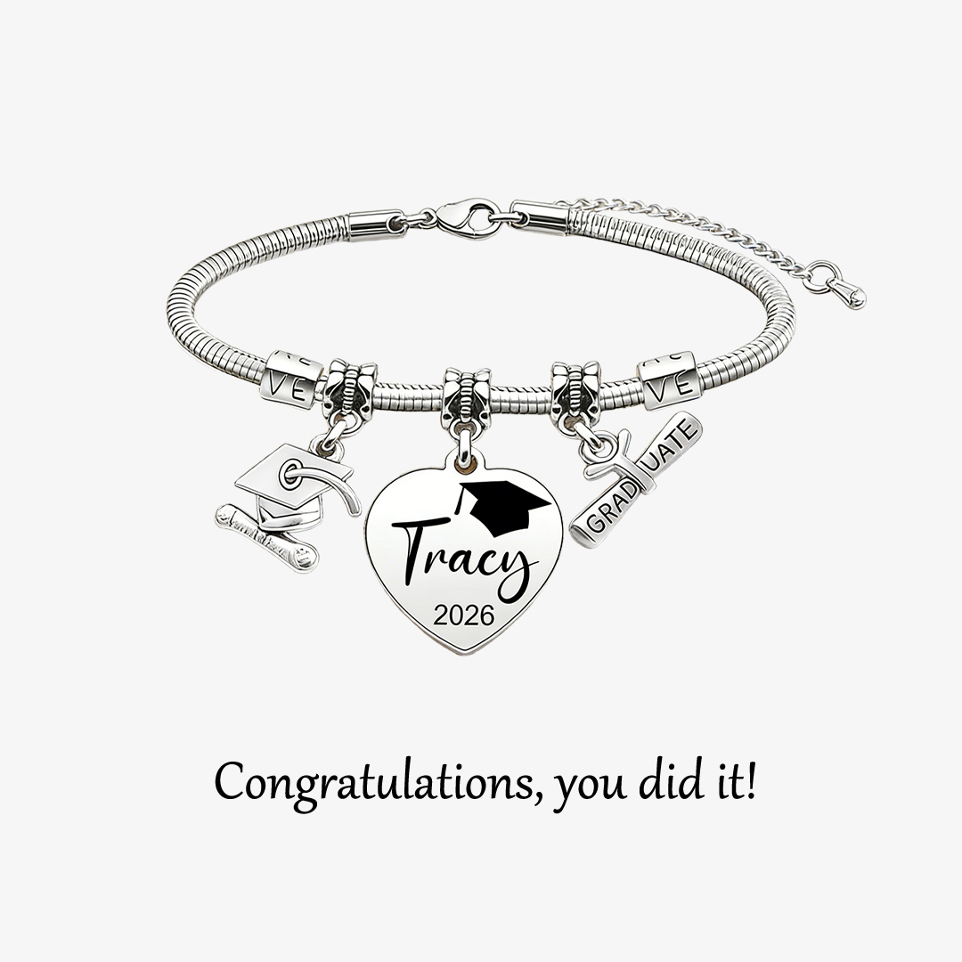 Personalized Custom Graduation Bracelet, Class of 2026