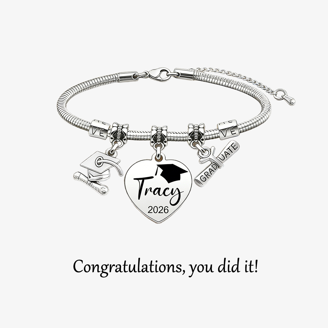 Personalized Custom Graduation Bracelet, Class of 2026