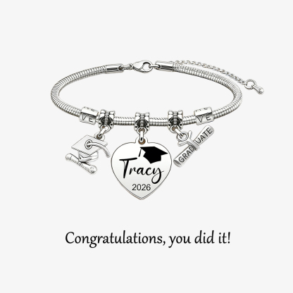 Personalized Custom Graduation Bracelet, Class of 2026