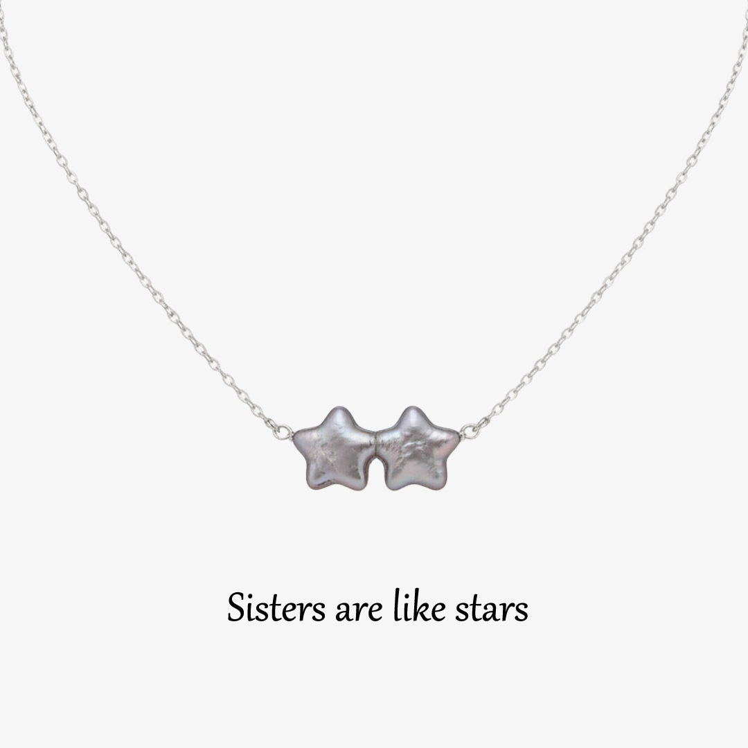 Sisters Are Like Stars Pearl necklace
