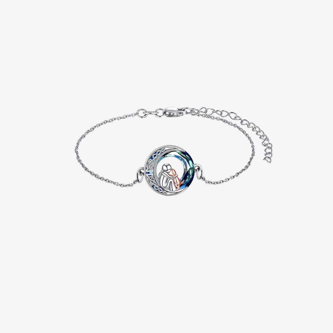 A Girl And Her Dog Circle Crystal Bracelet