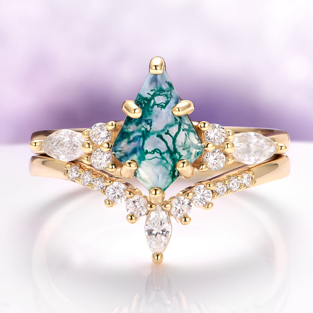 Green Moss Agate Ring