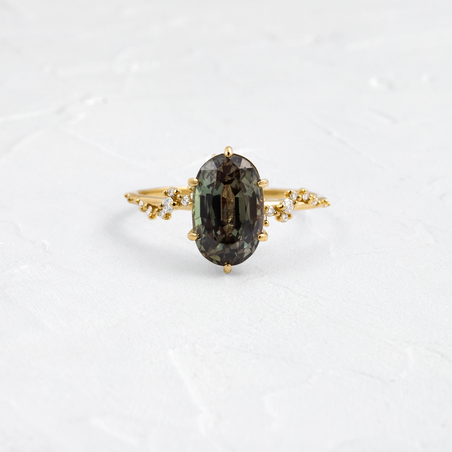 Emerald Oval Diamond Ring