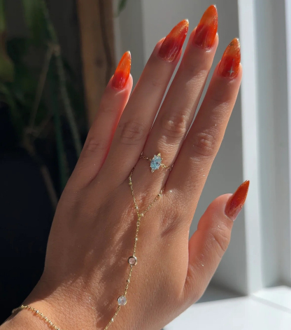 Aquamarine Pavé Chain Ring