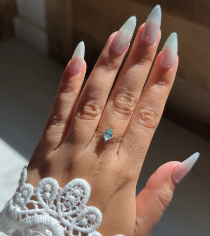 Aquamarine Pavé Chain Ring