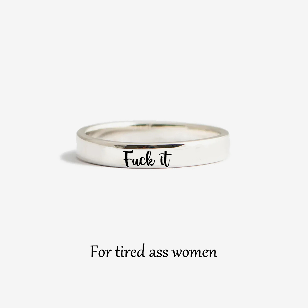 S925 Fuck It Circle Ring