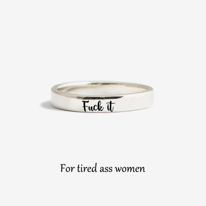 S925 Fuck It Circle Ring