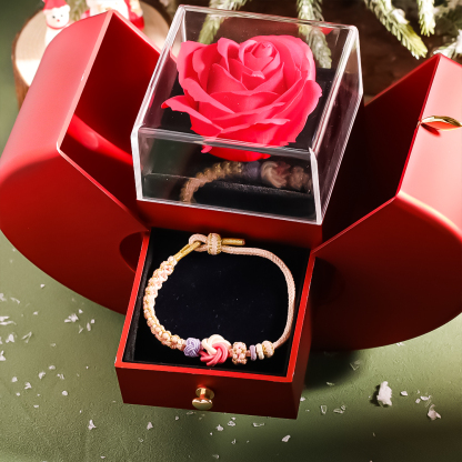 For Granddaughter - Handmade Peach Blossom Knot Bracelet