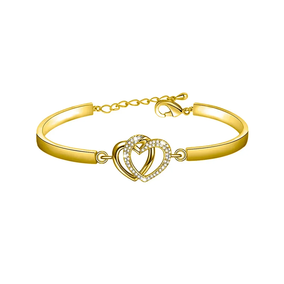 For Daughter - you'll always have my heart. Double Heart Bracelet
