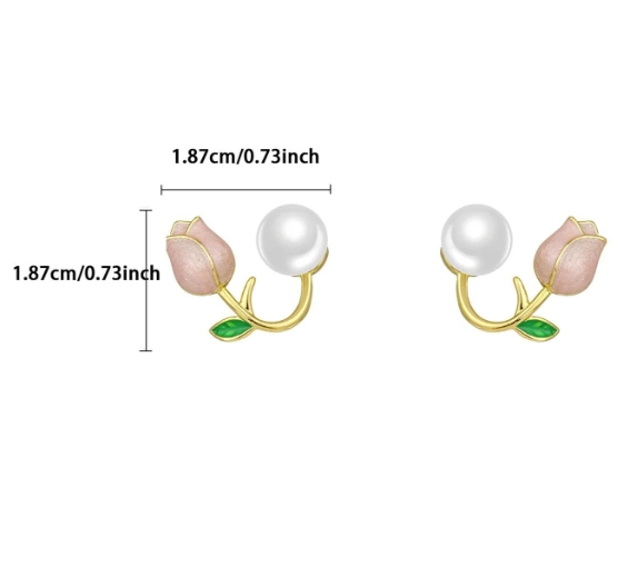 Pink Tulip Earrings