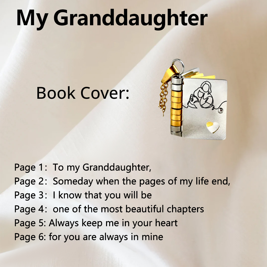 To My Granddaughter Book Necklace
